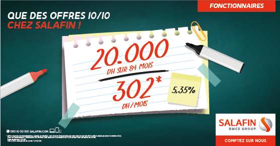 Offre rentrée 20 000 DH Fonctionnaires VF